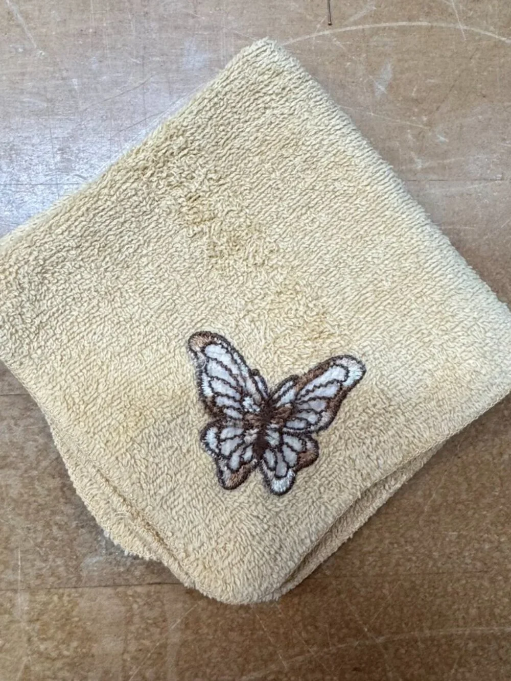 MARTEX Vintage Embroidered Butterfly Towels Lot of 5 MCM Vintage Retro